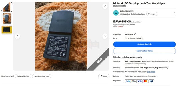 Băng Game Pokemon Hiếm Dành Cho Nintendo DS Được Bán Gần 10,000 Euro 3