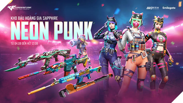 Trang Bị Của Game Thủ Crossfire Sẽ Lộng Lẫy Ánh Đèn Với Kho Báu Hoàng Gia Sapphire Neon Punk