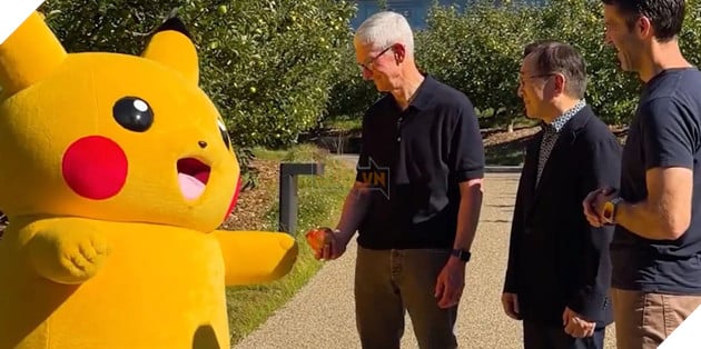 Tim Cook cùng John Ternus gặp gỡ đội ngũ Pokémon tại Apple Park, Pikachu bất ngờ xuất hiện