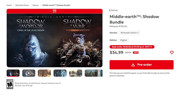 Thương Hiệu Game Lord of The Rings Thành Công Nhất Chuẩn Bị Đổ Bộ Switch 2 4