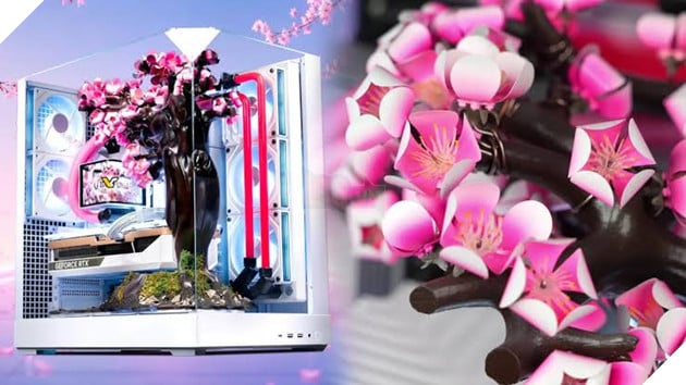 PC RTX 5080 giá hơn 14.000 USD gây chú ý với 70 bông hoa anh đào biết nở theo nhiệt độ