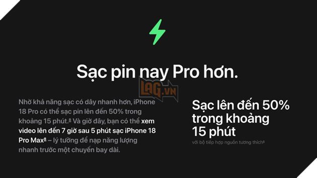 15 phút được 50%, iPhone 18 Pro Max cần bao lâu để sạc đầy?