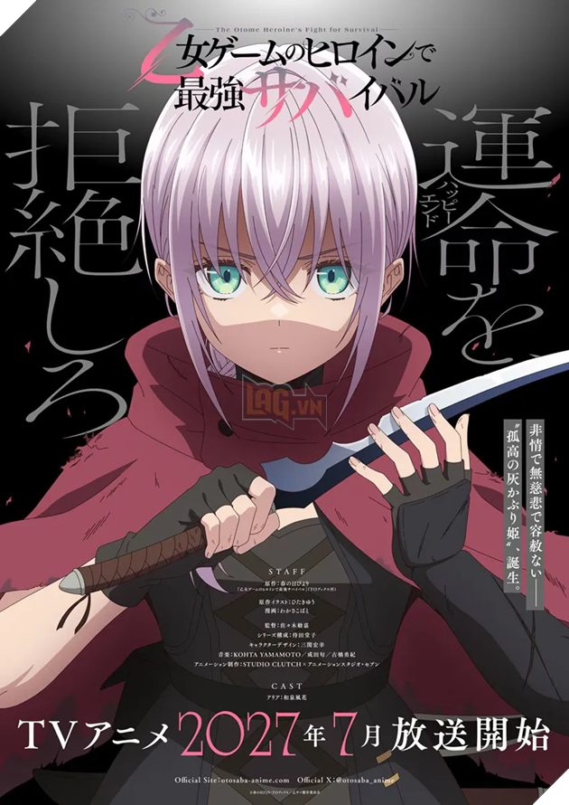 Đập tan số phận nữ chính ngôn tình : Anime The Otome Heroine's Fight for Survival ấn định lên sóng tháng 7/2027, khắc họa bản năng sinh tồn gai góc của cô bé mồ côi