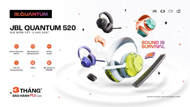 Tân Binh JBL Quantum 520 Ra Mắt Tại Việt Nam: Gaming Không Dây, Sắc Màu Cá Tính, Dễ Tiếp Cận  8