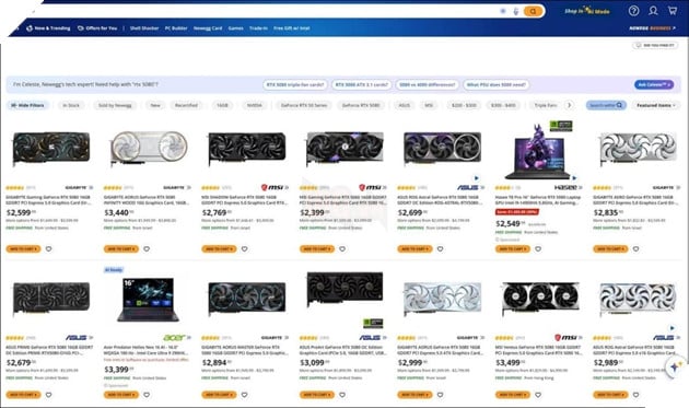 Nvidia RTX 5080 tăng giá lên 2.000 USD, ngang giá RTX 5090 khi ra mắt 2
